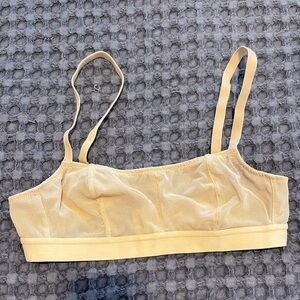 Women’s small Lively bralette, sheer nude, adjustable straps and band.